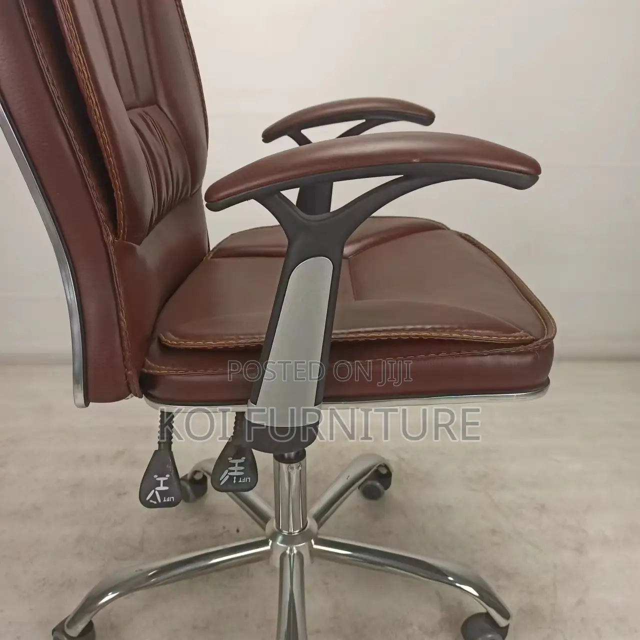 Office Chairs; Brown Leather Reclining Executive Office Desk Chairs