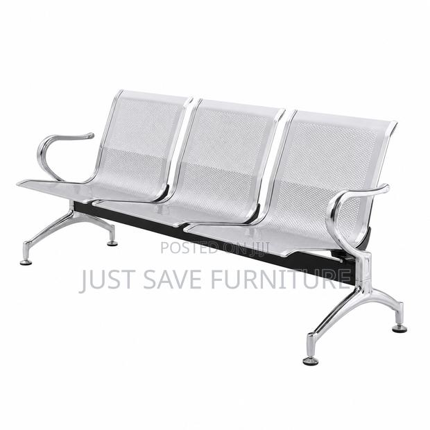 Heavy-Duty 3-Seater Metal Waiting Bench