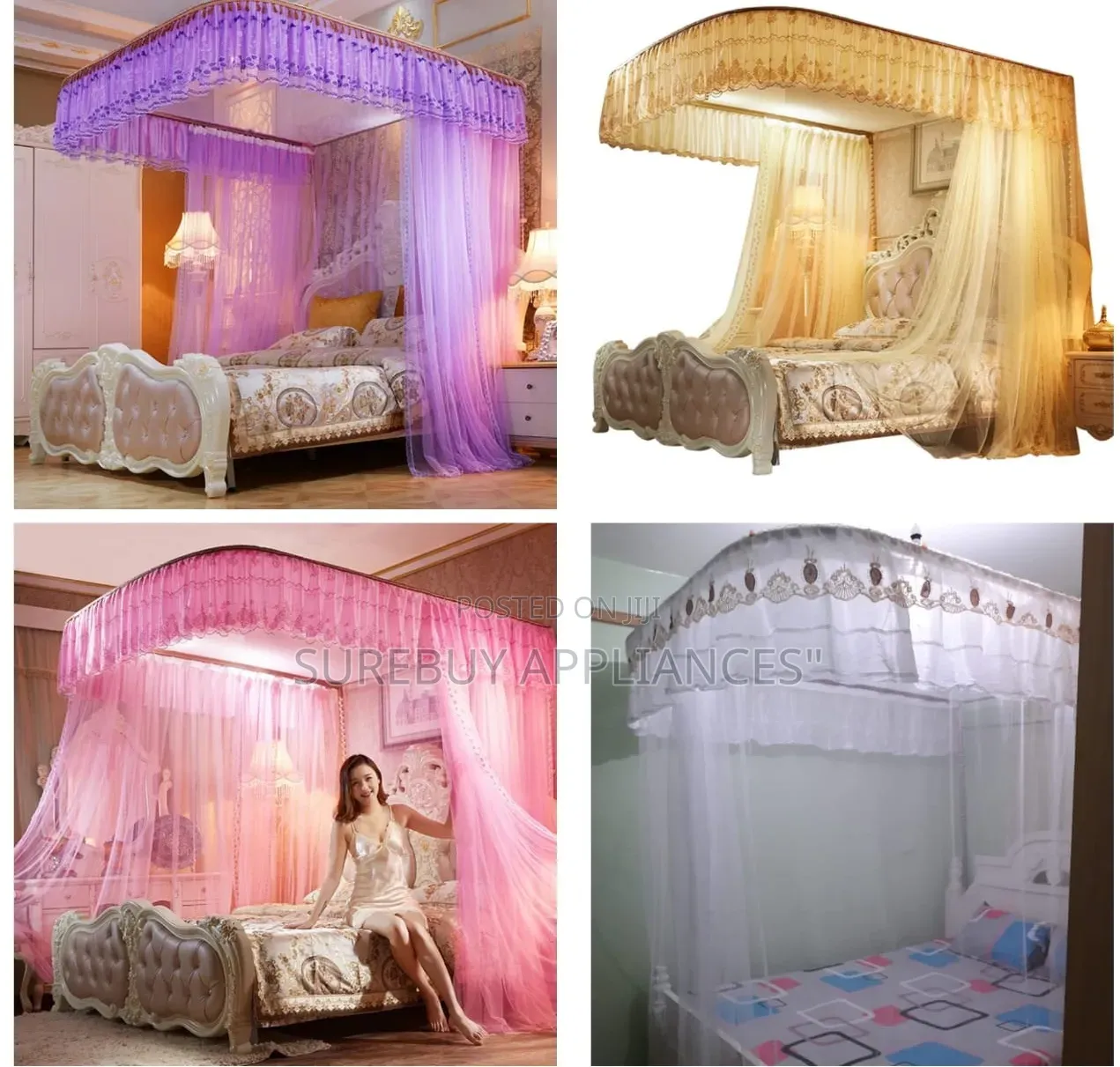 2-Stand Mosquito Net With Curtain-Style Sliding Rails