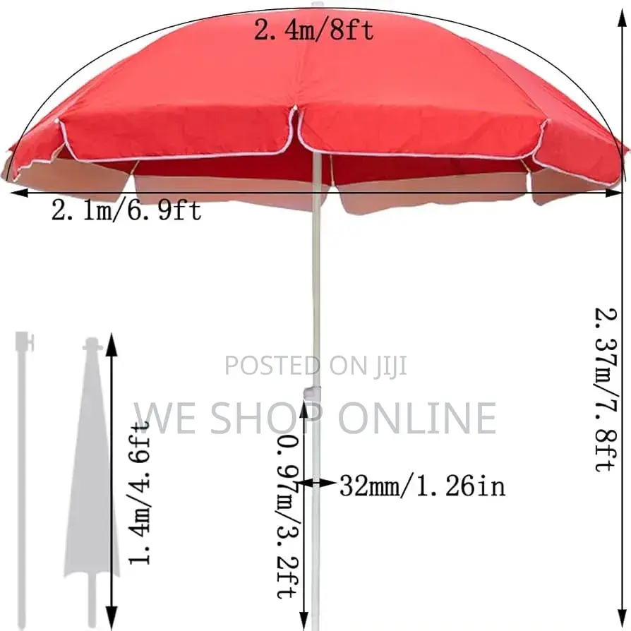 Double Layer Outdoor Umbrellas 2.4m Diameter