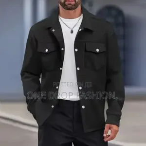 Men Plain Fashion Shacket Sizes M-3xl