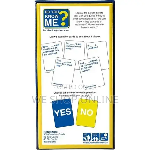 Do You Know Me? Card Game