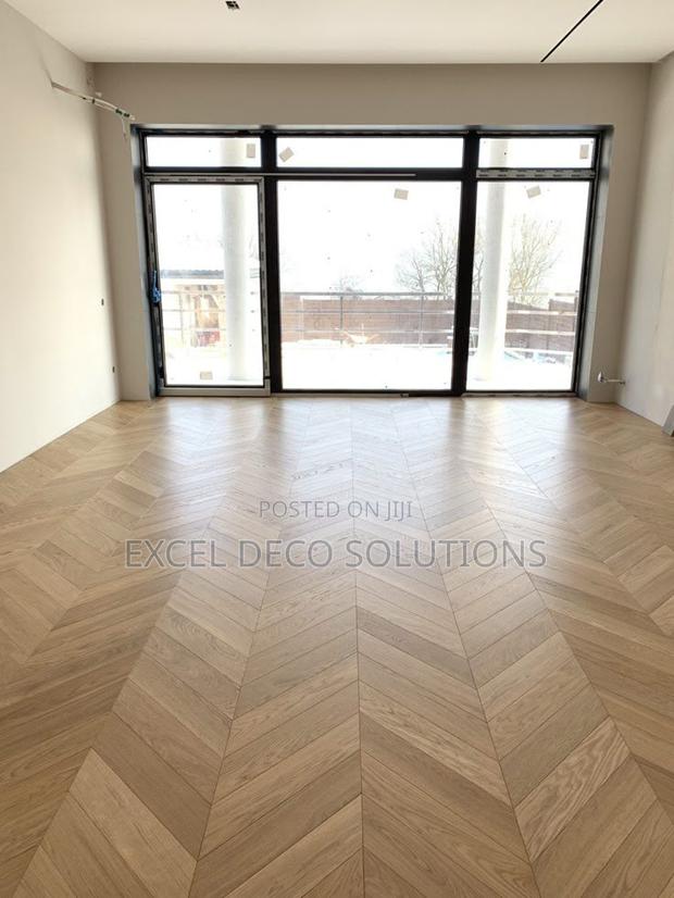 No Hacking Needed – Herringbone SPC Flooring 5mm Installed Over Tiles - main view
