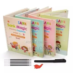 4pcs Sank Magic Practice Books With Pen And Refills