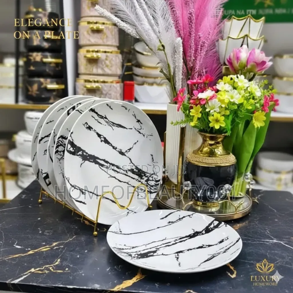 6pcs Marble Design Dinner Plates