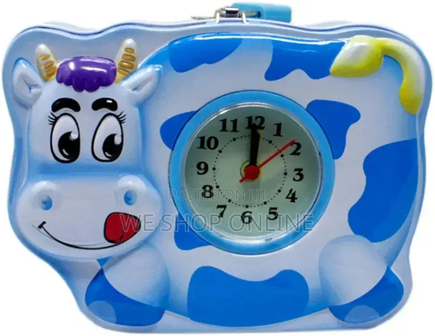 Cow Piggy Bank With Clock