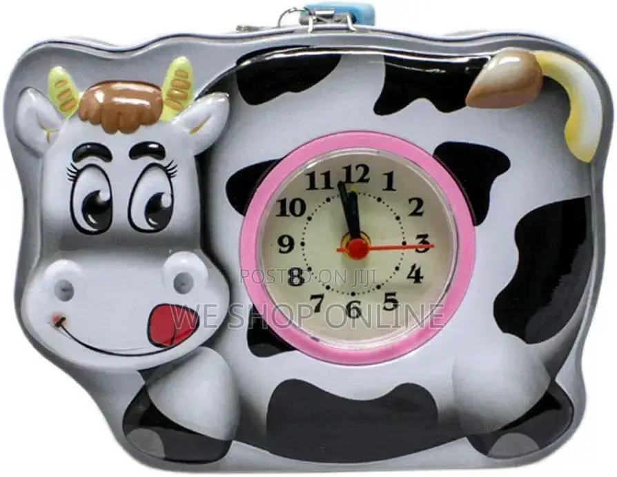Cow Piggy Bank With Clock