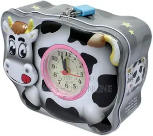 Cow Piggy Bank With Clock
