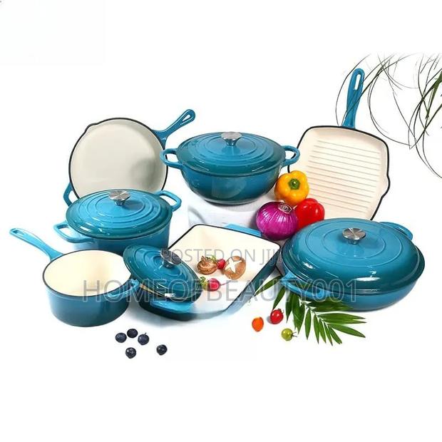 11 PCS Enamel Cast Iron - thumbnail 4