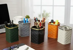 Elegant Quilted Multsection Pen Holder