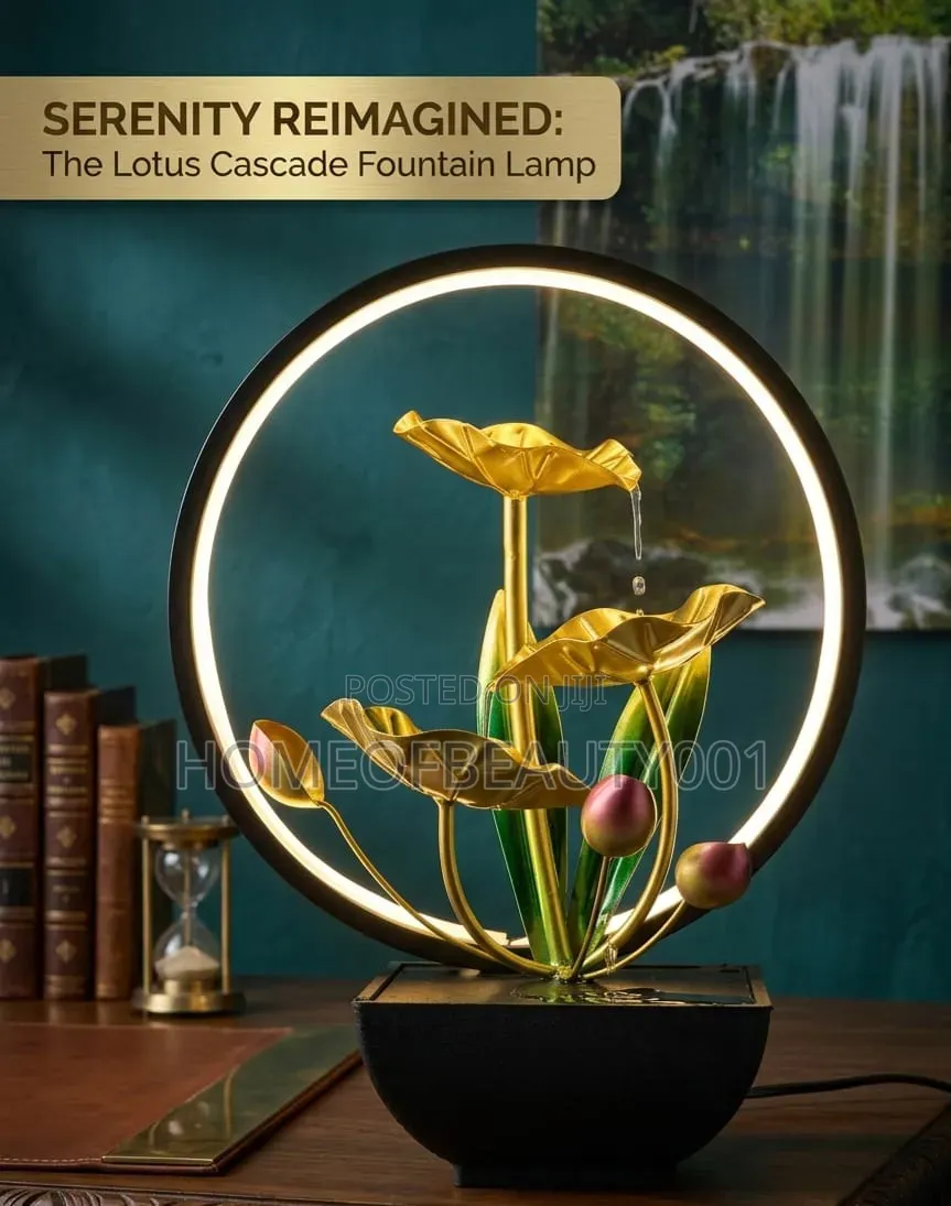 Tabletop Water Fountain With Led Ring