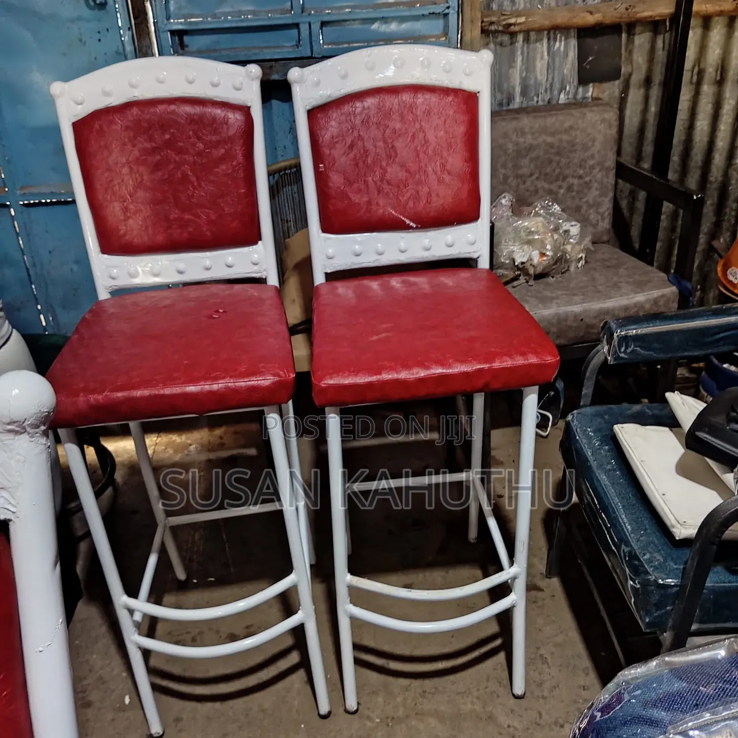Red Statuesque Restaurant High Stools