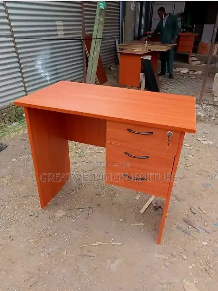 Three Drawers Brown Office Desk