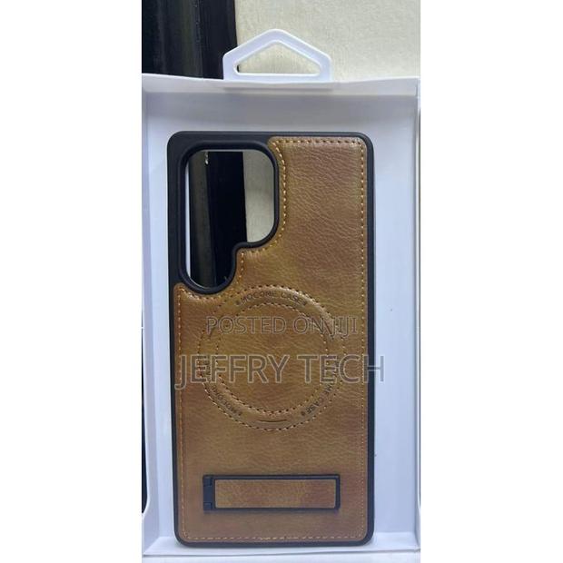 Leather Phone Case With Magsafe for Samsung Galaxy S23 Ultra – Elegant - thumbnail 2