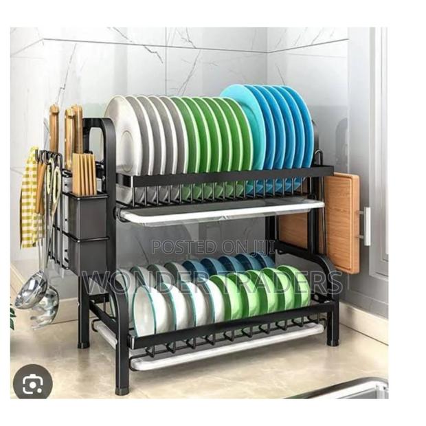 2 Tier Dish Rack With Cutlery Holder