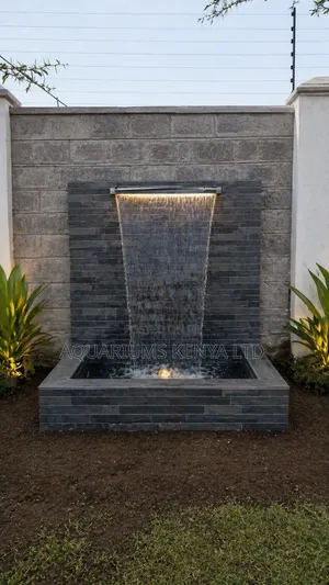 Spillway Fountain With Mazeras Finish – Modern Outdoor Water Feature
