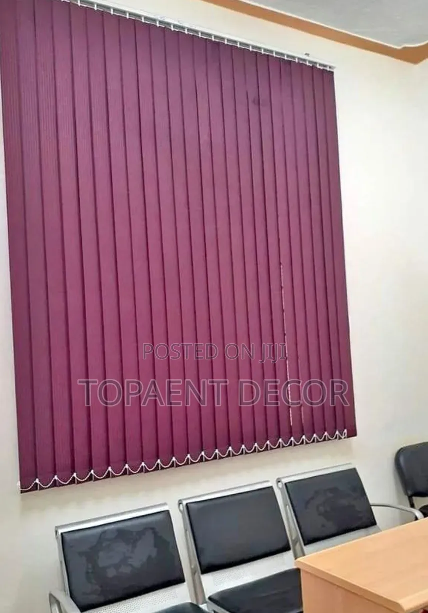 Infinite Light Control With Vertical Maroon Office Blinds