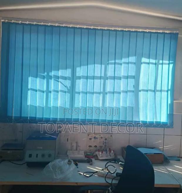 Adjustable Elegance With Light Blue Vertical Office Window Blinds - main view