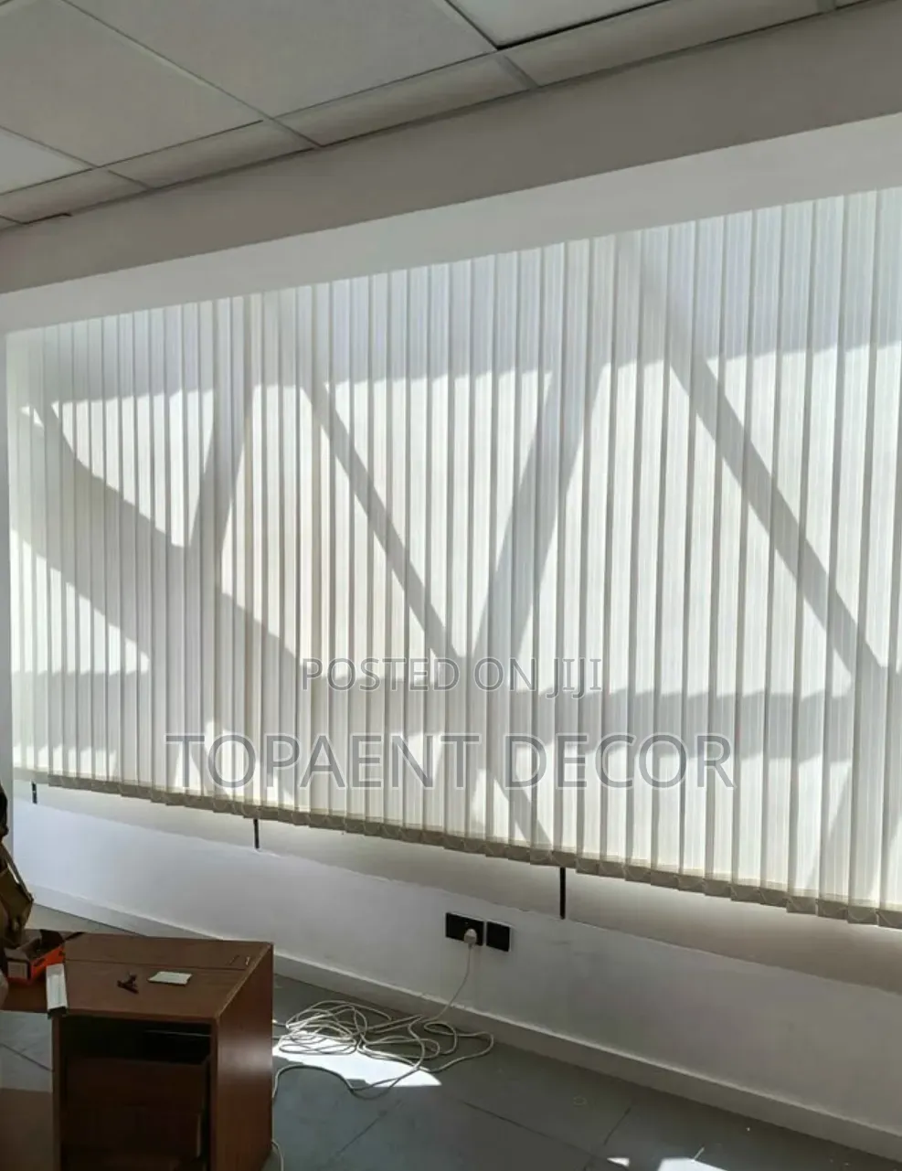 Simply Screened Plain White Vertical Office Window Blinds
