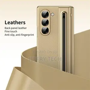 Samsung Galaxy Z Fold 5 Leather Case. Gold