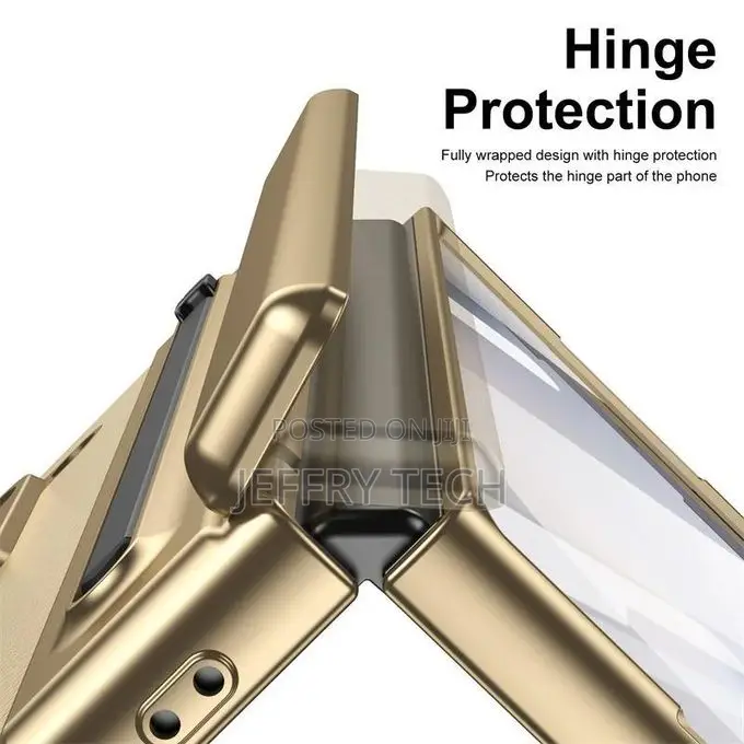 Samsung Galaxy Z Fold 5 Leather Case. Gold