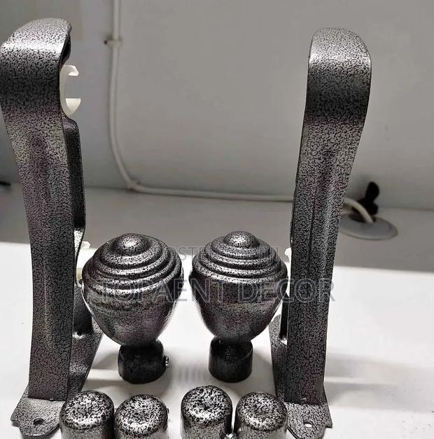 Silver Grey, Powder Coated, Heavy Duty Curtain Rod Accessories