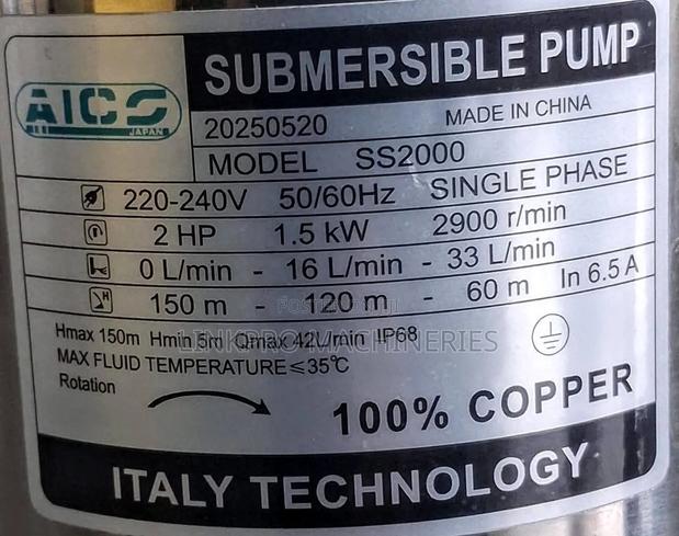 Aico Japan 2hp Submersible Pump - thumbnail 2