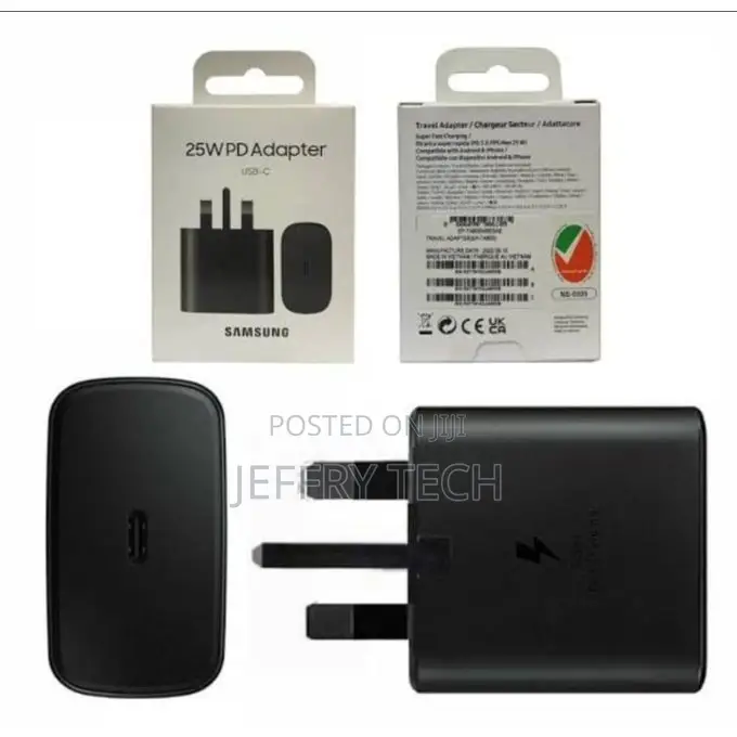 Samsung 25 Watts Fast Charger Adapter for Galaxy A15,A25,A05s,S23fe Wi