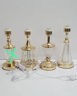 *Crystal Luxury Bedside Lamp Table* Colours: White With Gold Rim