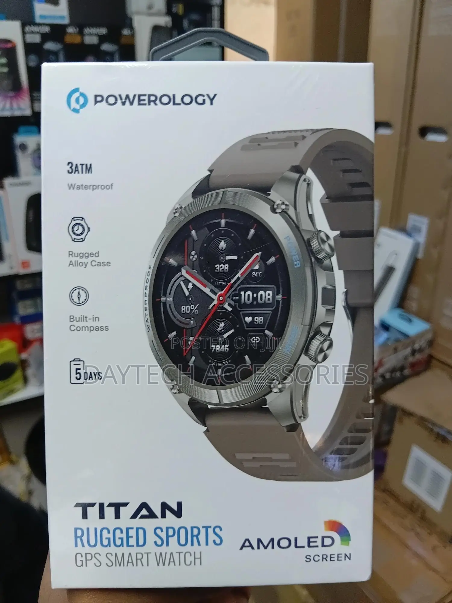 Powerology Titan Rugged Sports GPS Smart Watch Amoled Screen