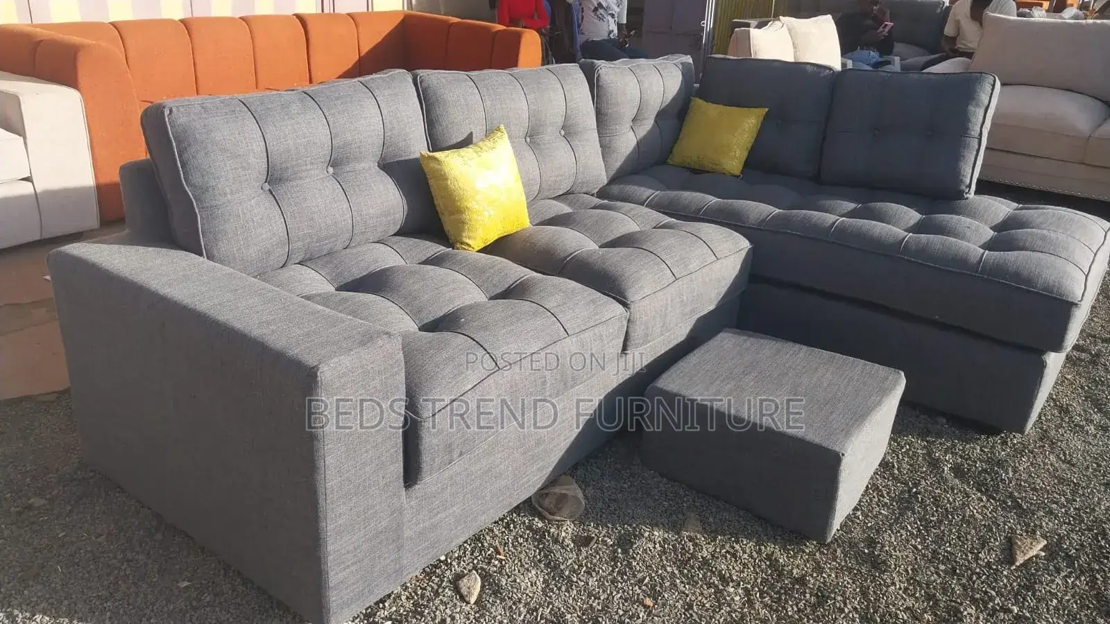 6 Seater Grey L Seat