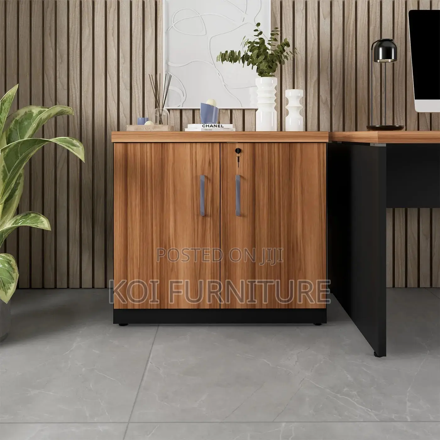 Office Cabinet; Wooden Executive Credenza Cabinet With 2 Doors