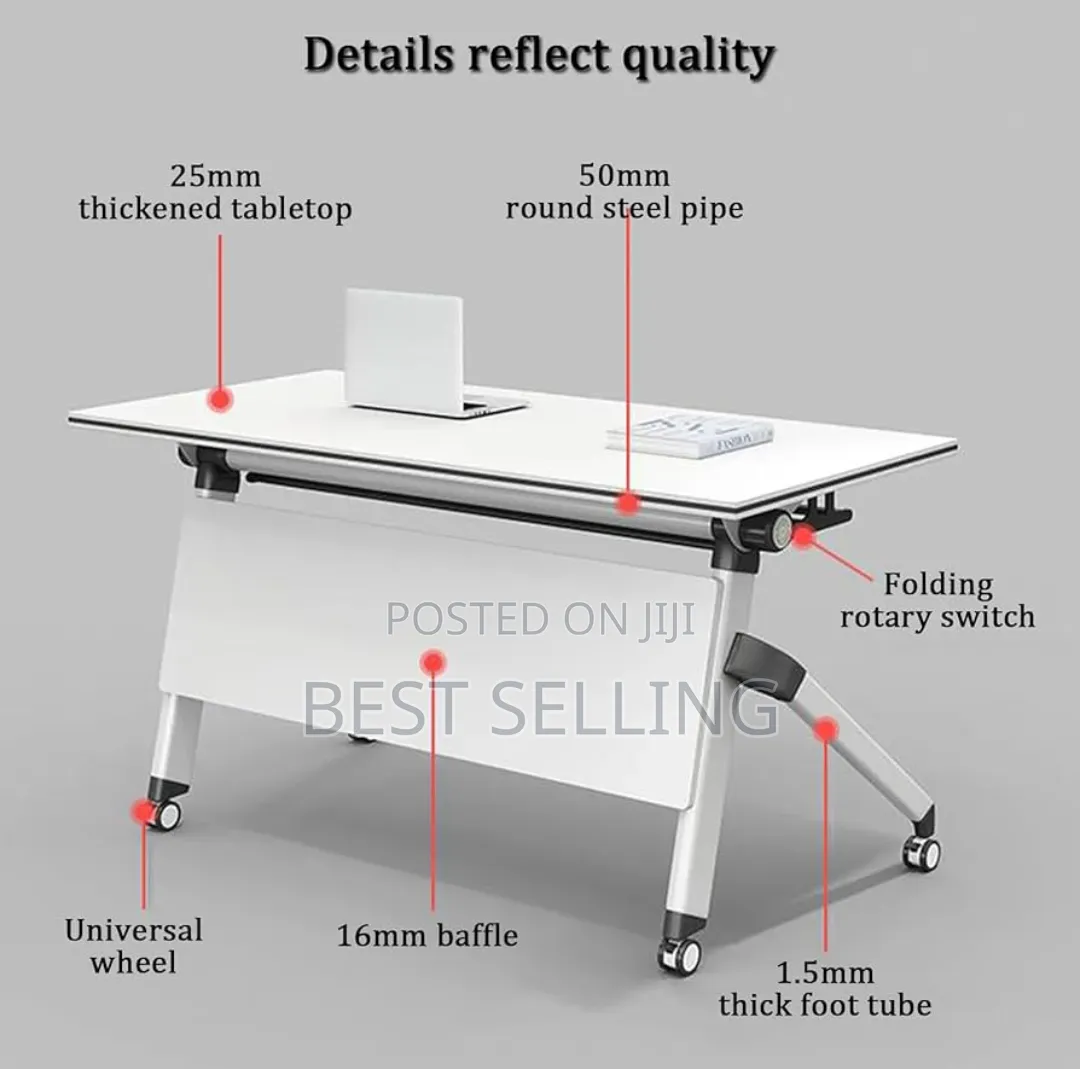Labeled White Adjustable Training Tables