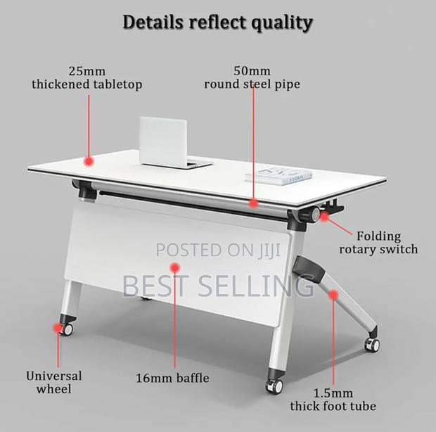 Labeled White Adjustable Training Tables