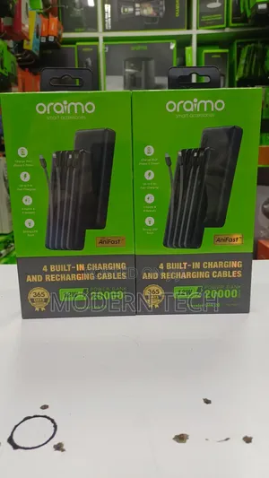 Oraimo Traveler Link 20 20000mah Power Bank With Built-in Cables