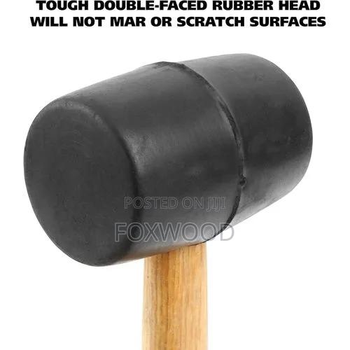 500g Black Rubber Mallet With a Wooden Handle. - thumbnail 3