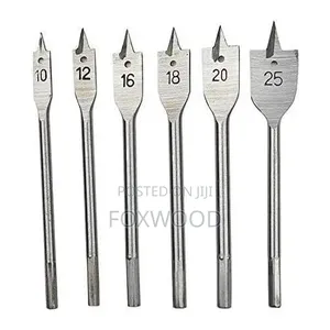 6-piece Metric Flat Wood Drill Bit Set (Spade Bit Set)