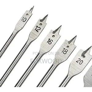 6-piece Metric Flat Wood Drill Bit Set (Spade Bit Set)