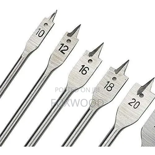 6-piece Metric Flat Wood Drill Bit Set (Spade Bit Set)