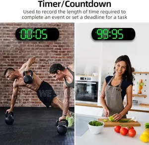 Large Led Digital Alarm Clock, 43×12cm.