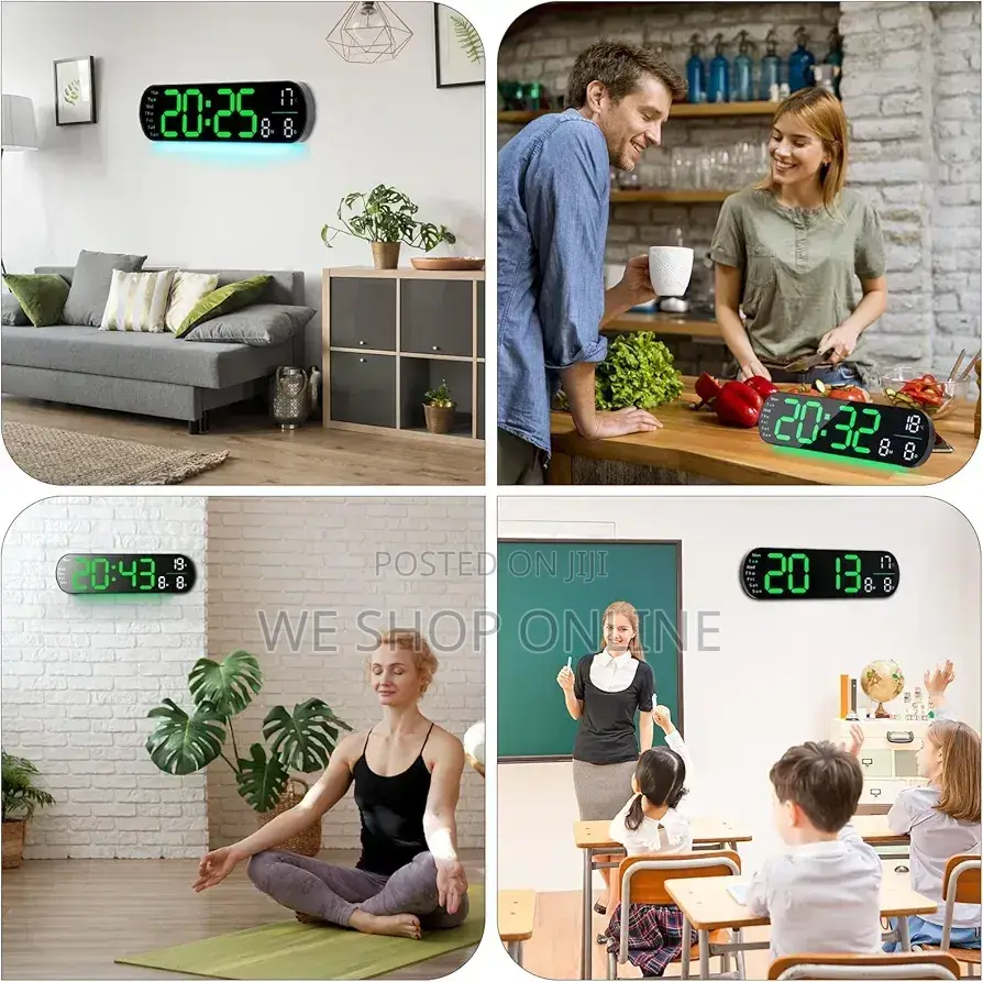 Large Led Digital Alarm Clock, 43×12cm.