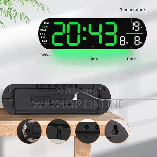 Large Led Digital Alarm Clock, 43×12cm. - thumbnail 8