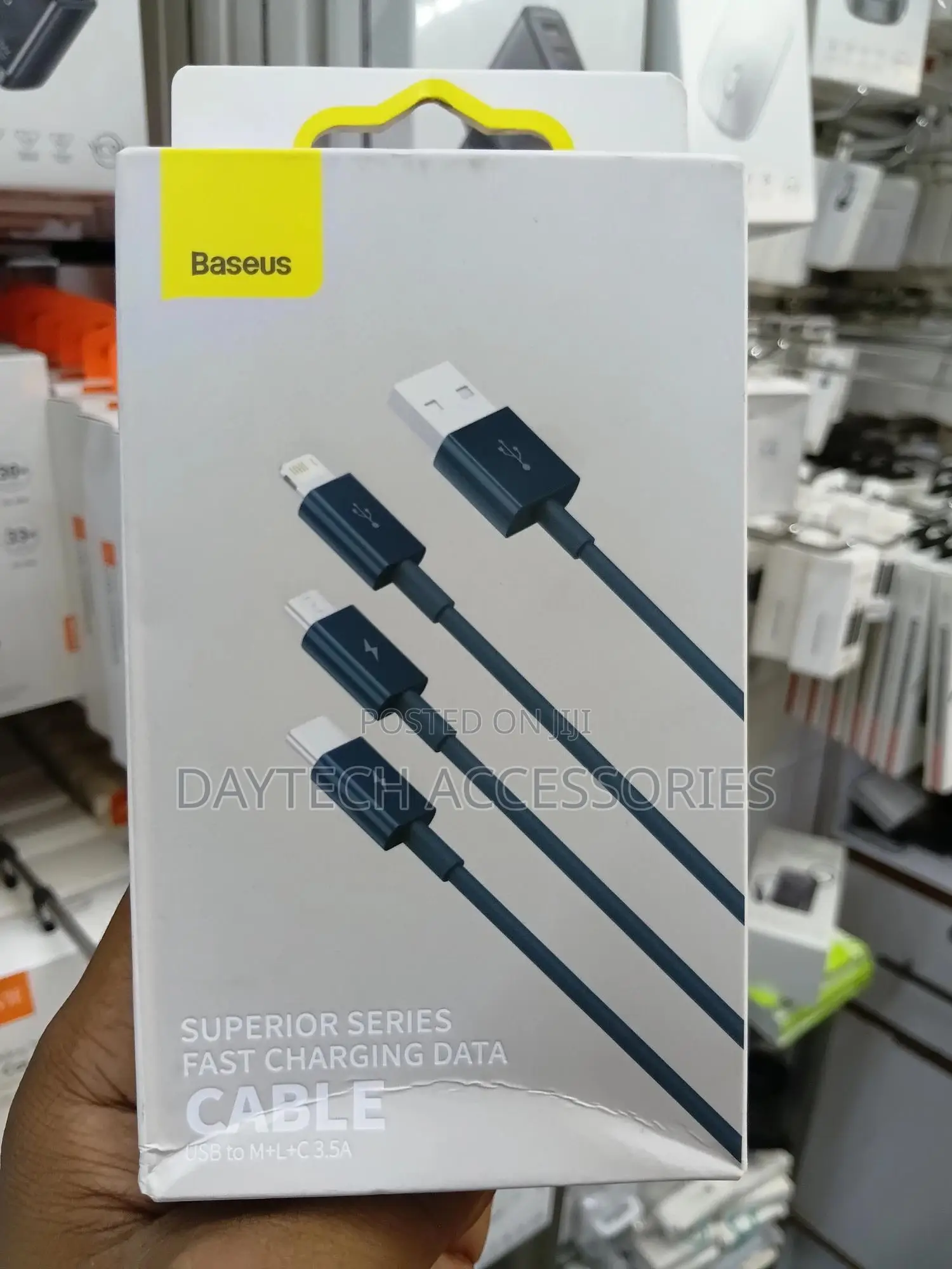 Baseus 3-in-1 Braided Universal Charging Cable and Data Cable.