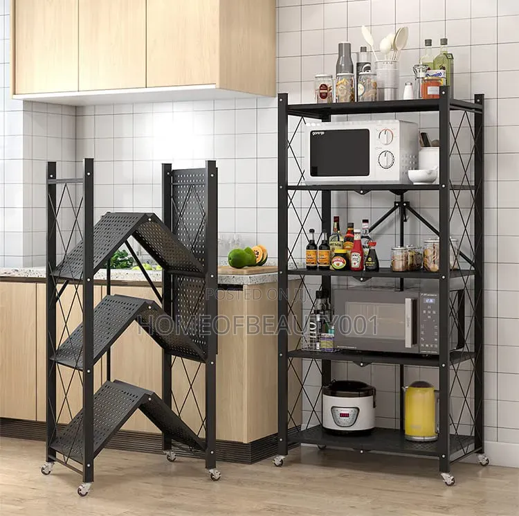 5 Tire Foldable Movable Mettalic Rack