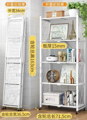 5 Tire Foldable Movable Mettalic Rack