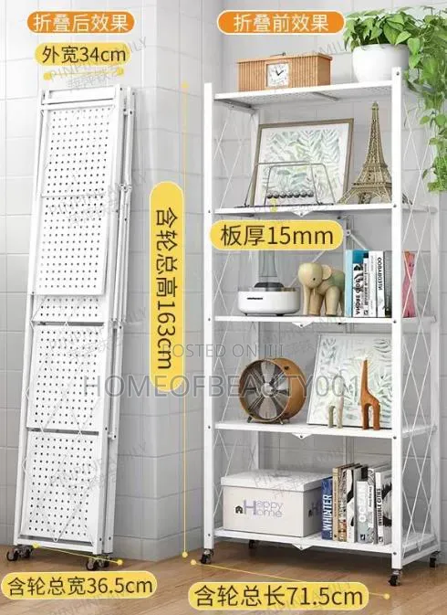 5 Tire Foldable Movable Mettalic Rack