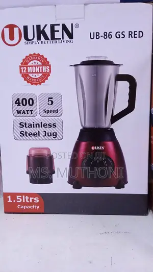 Uken 2 in 1 Stainless Steel Blender