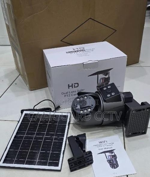 Wifi Dual Lens Ubox PTZ Solar Camera Full Hd 6mp Colored
