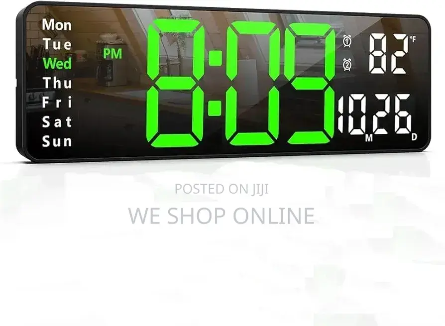 Led Digital Alarm Clock Large Display, 39*13cm