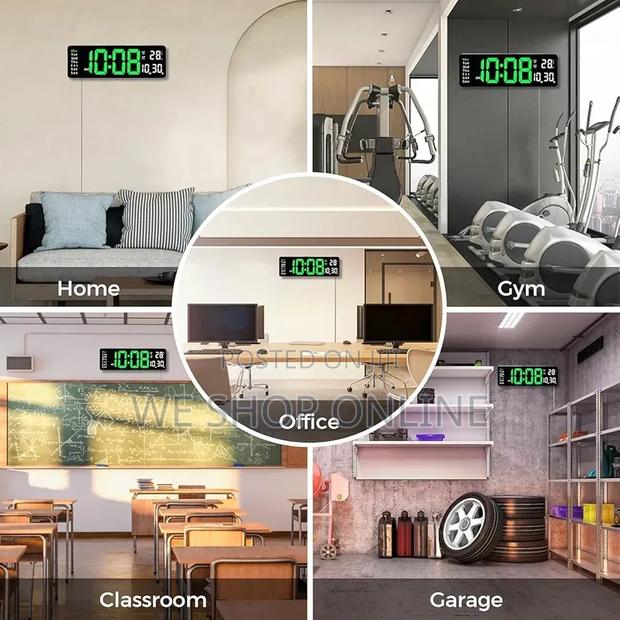 Led Digital Alarm Clock Large Display, 39*13cm - thumbnail 7